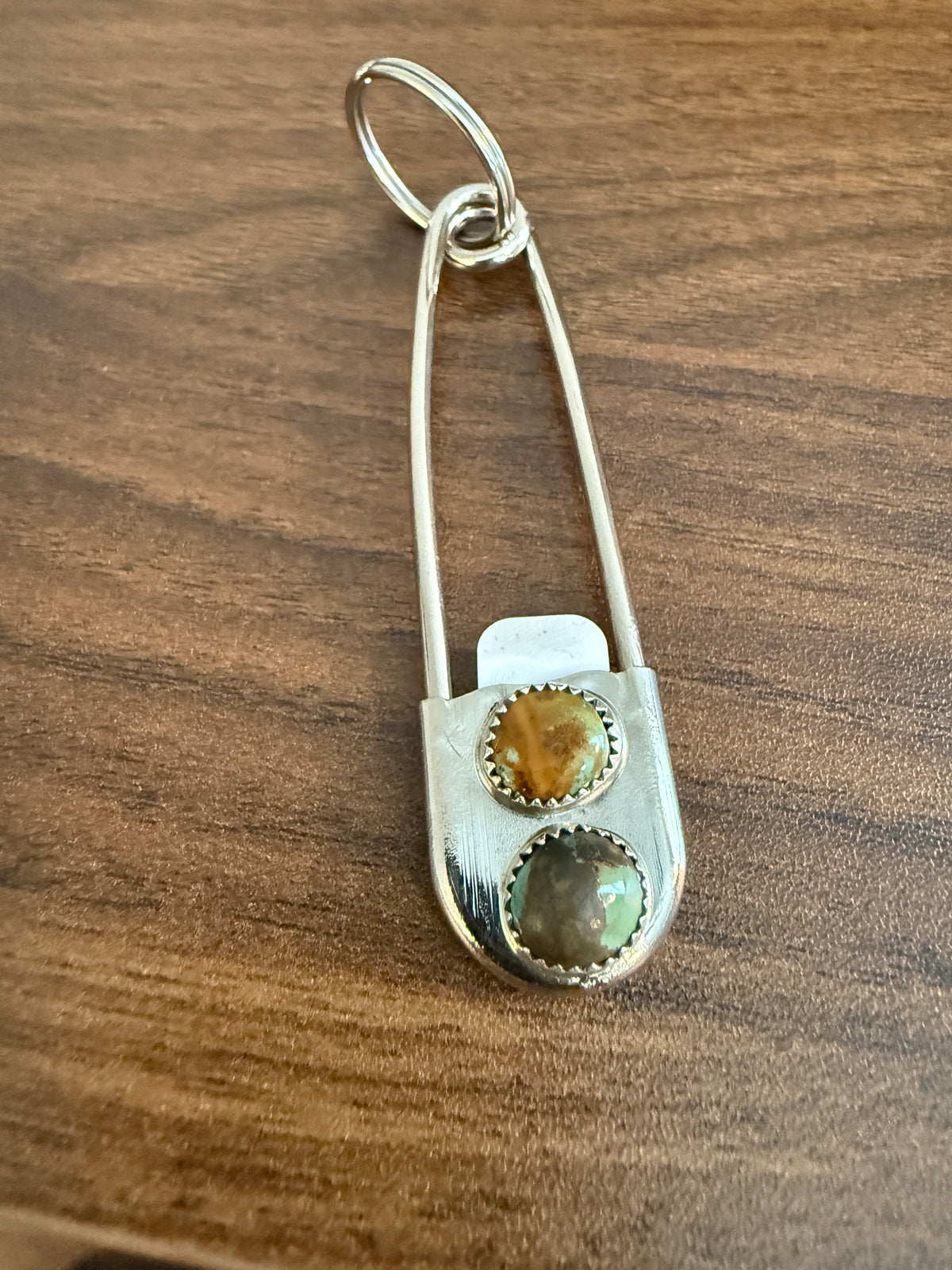 Navajo Handmade Dorothy Yazzie Royston Turquoise Keychain in Sterling Silver