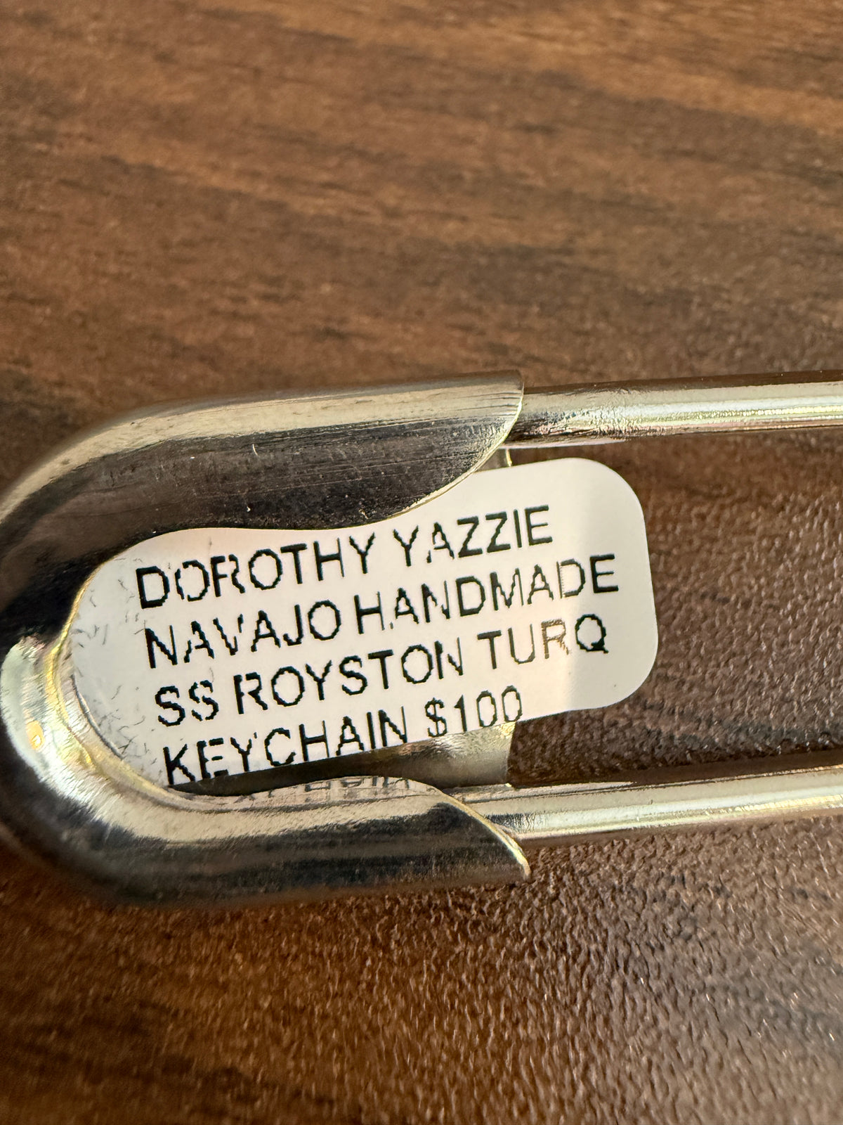 Navajo Handmade Dorothy Yazzie Royston Turquoise Keychain in Sterling Silver