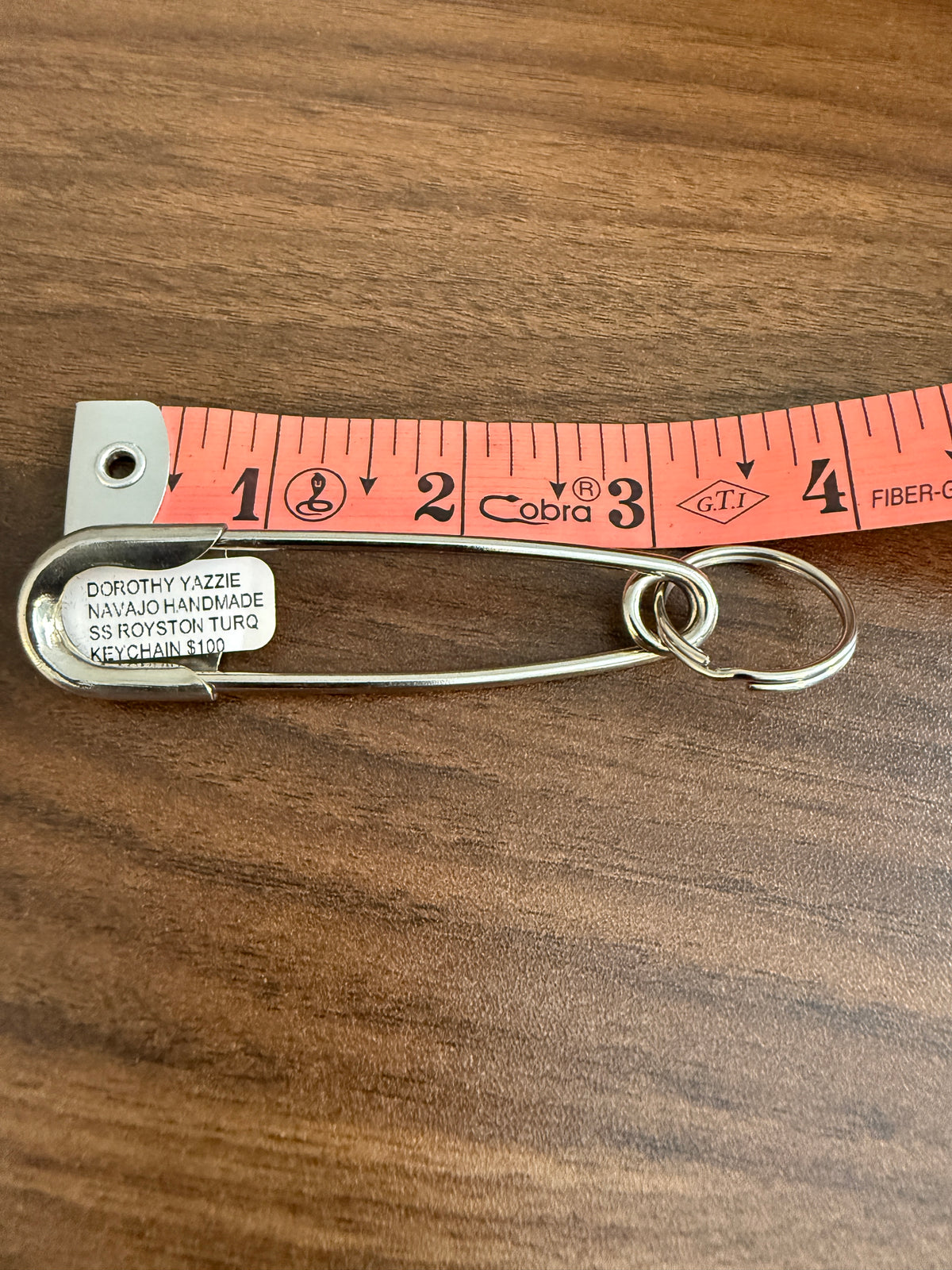 Navajo Handmade Dorothy Yazzie Royston Turquoise Keychain in Sterling Silver
