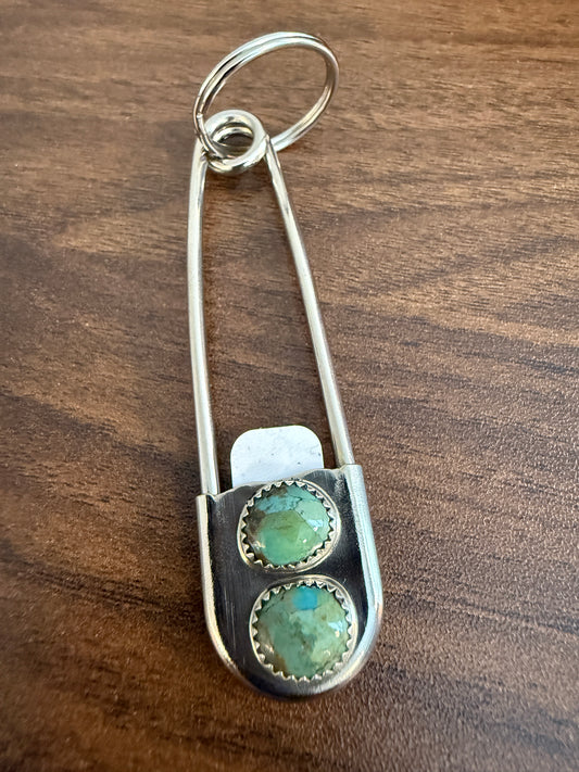 Navajo Handmade Dorothy Yazzie Royston Turquoise Keychain in Sterling Silver (Copy)