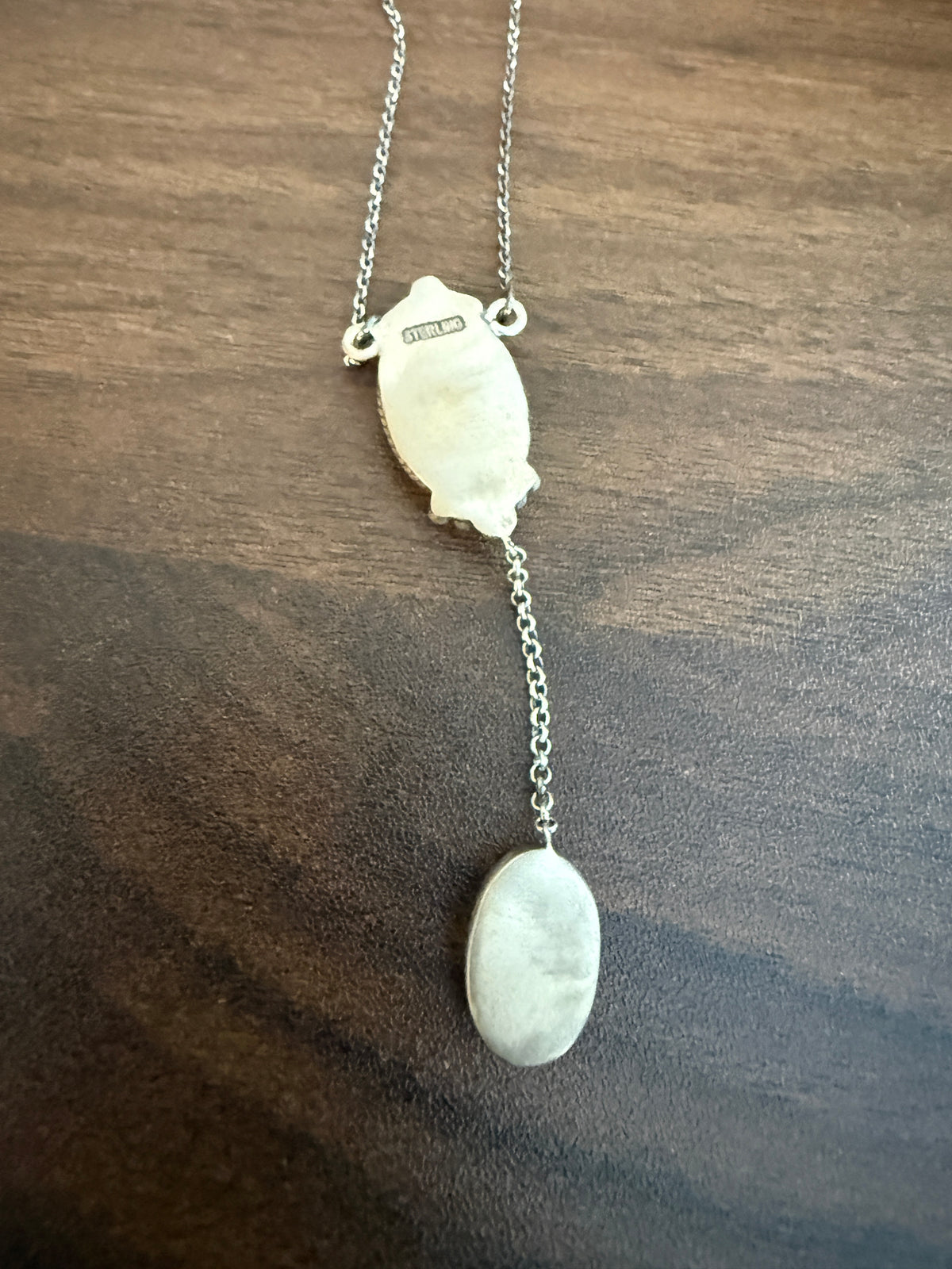 Royston Ribbon Turquoise Gemstone Chain Pendant Necklace in Sterling Silver 16 Inch Chain