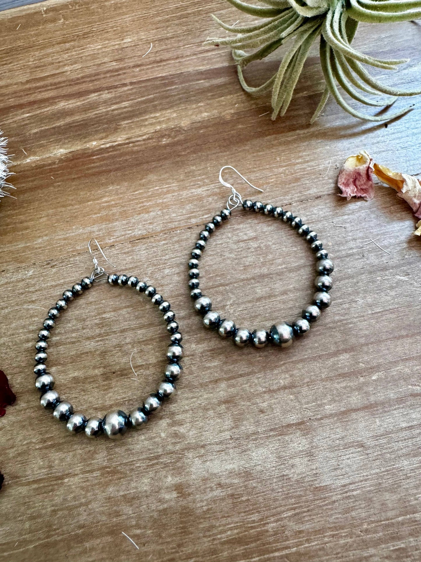 Only Sterling Silver Pearl Hoops Handcrafted Western Wedding Jewelry WildWestBoho