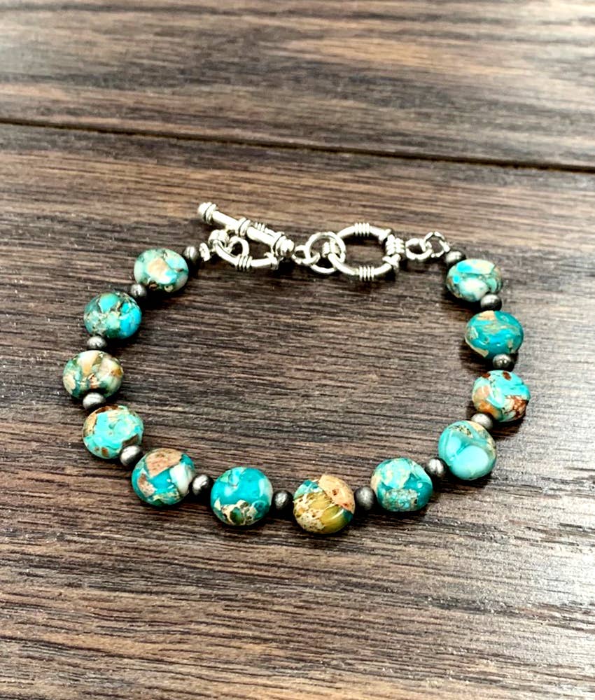 Handmade Natural Gemstone Adjustable Bracelet Natural Silver Elegant