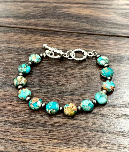 Handmade Natural Gemstone Adjustable Bracelet Natural Silver Elegant
