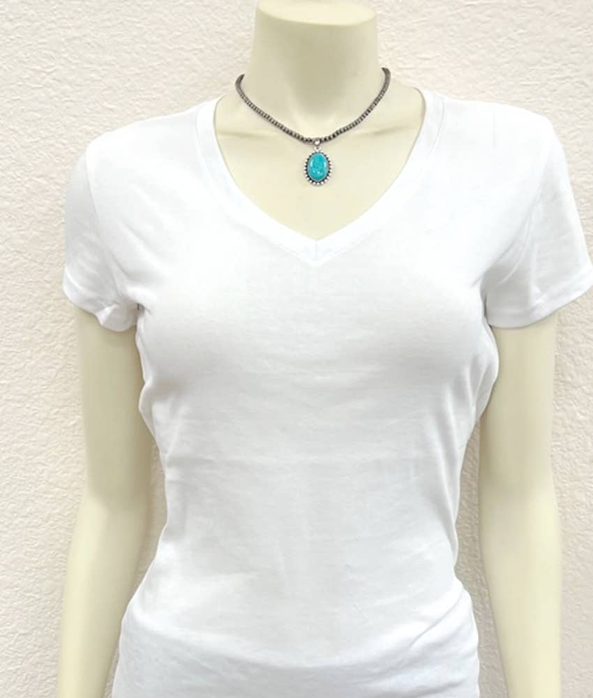 Adjustable Navajo Style Turquoise Bead Necklace 4mm 15 to 20 Inches Pendant Wild West Boho