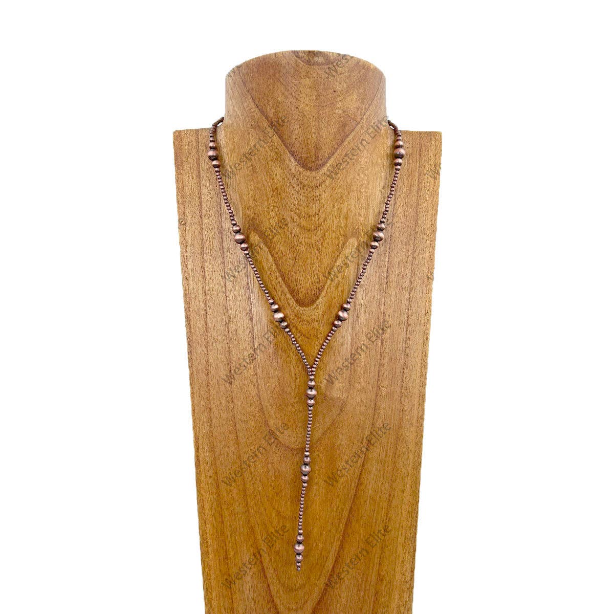 NKS231216-05                        20 inches silver Navajo pearl beads Necklace: COPPER Western Elite Jewelry