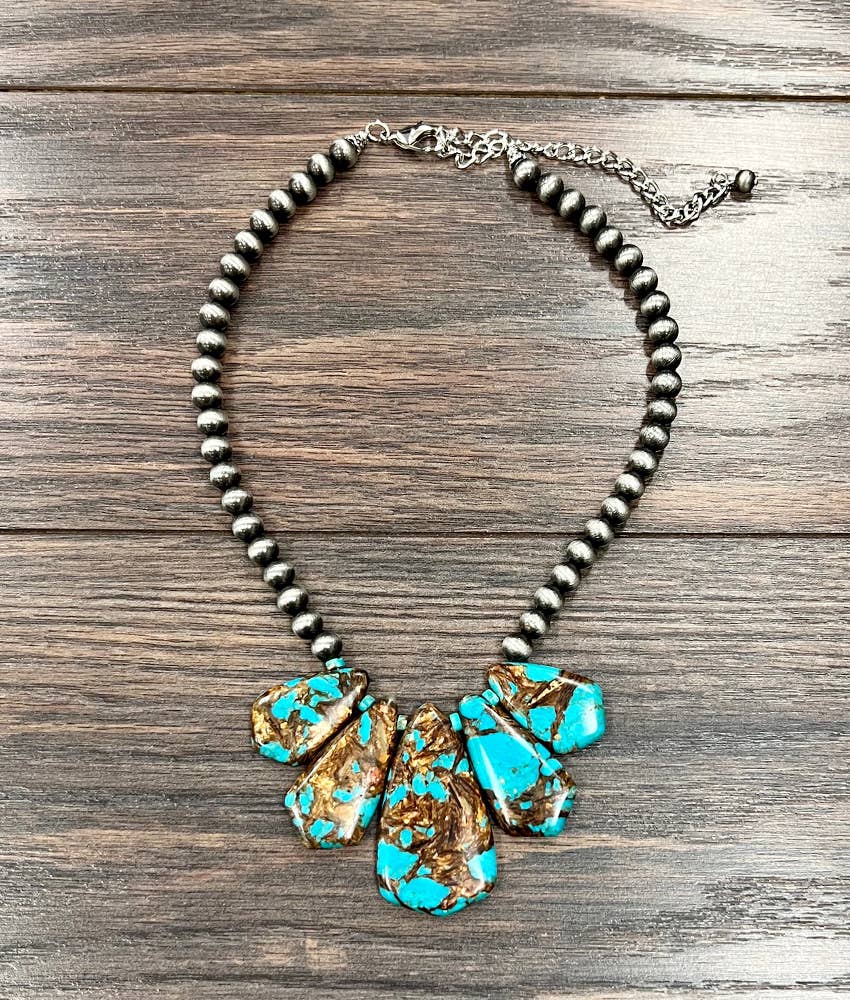 Handmade Navajo Gemstone Necklace 16 Inch With Extender Silver Elegant