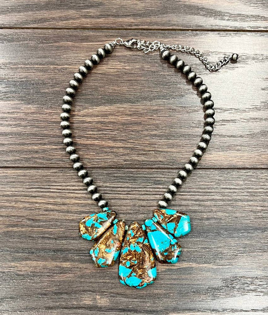 Handmade Navajo Gemstone Necklace 16 Inch With Extender Silver Elegant