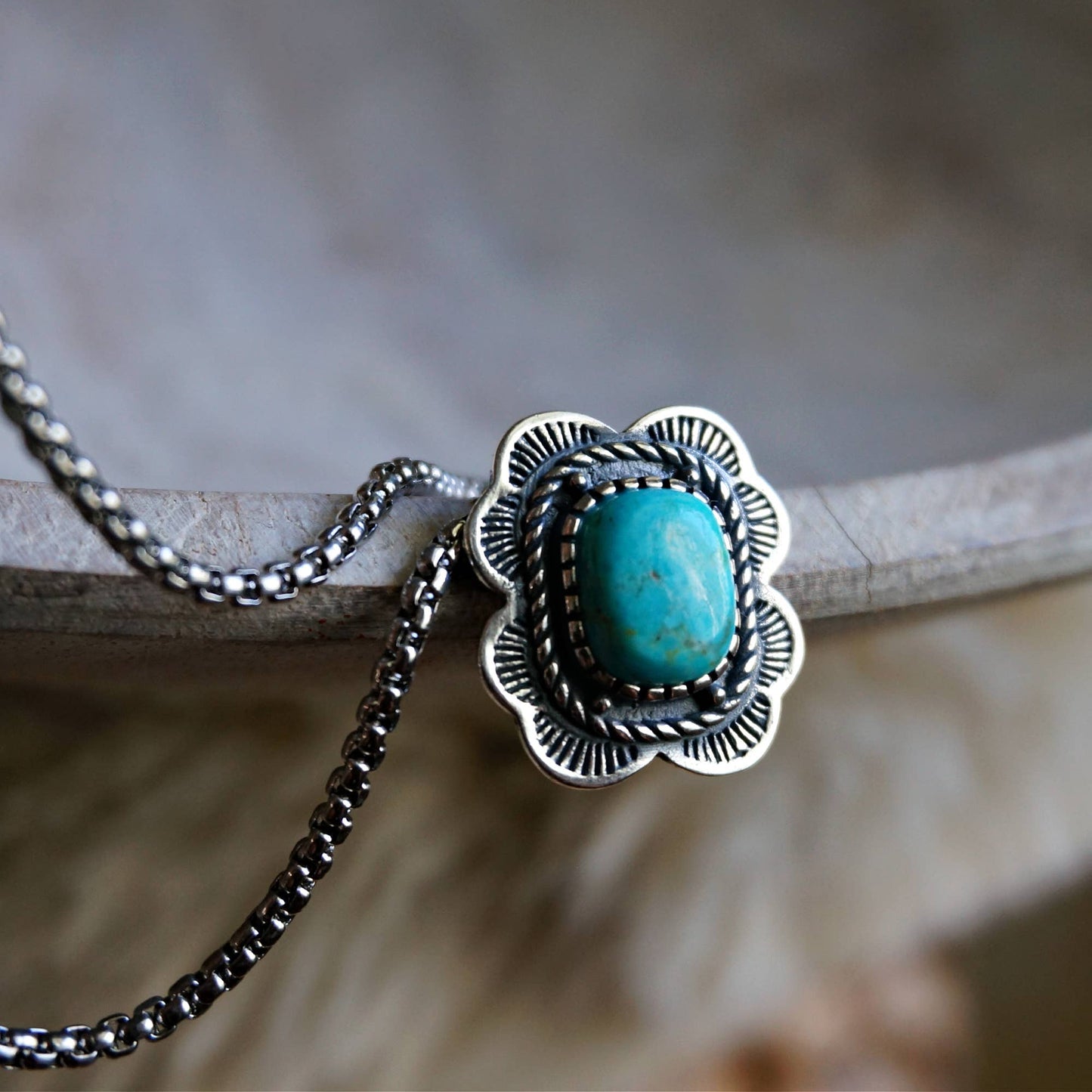 Turquoise Elegance: Sterling Silver Beaded Chain Necklace 16-18", Ships in Gift Box Silver Elegant