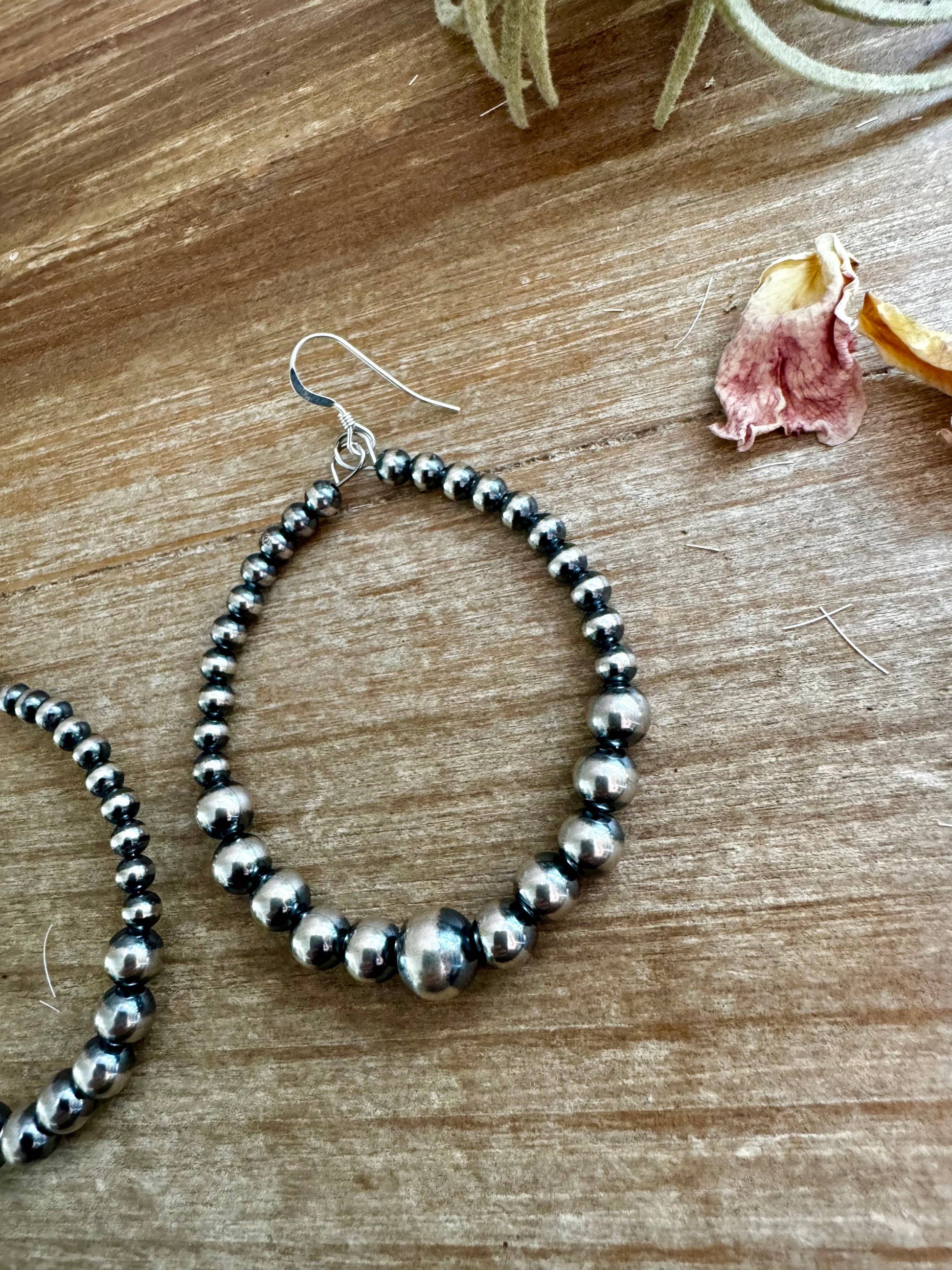 Only Sterling Silver Pearl Hoops Handcrafted Western Wedding Jewelry WildWestBoho