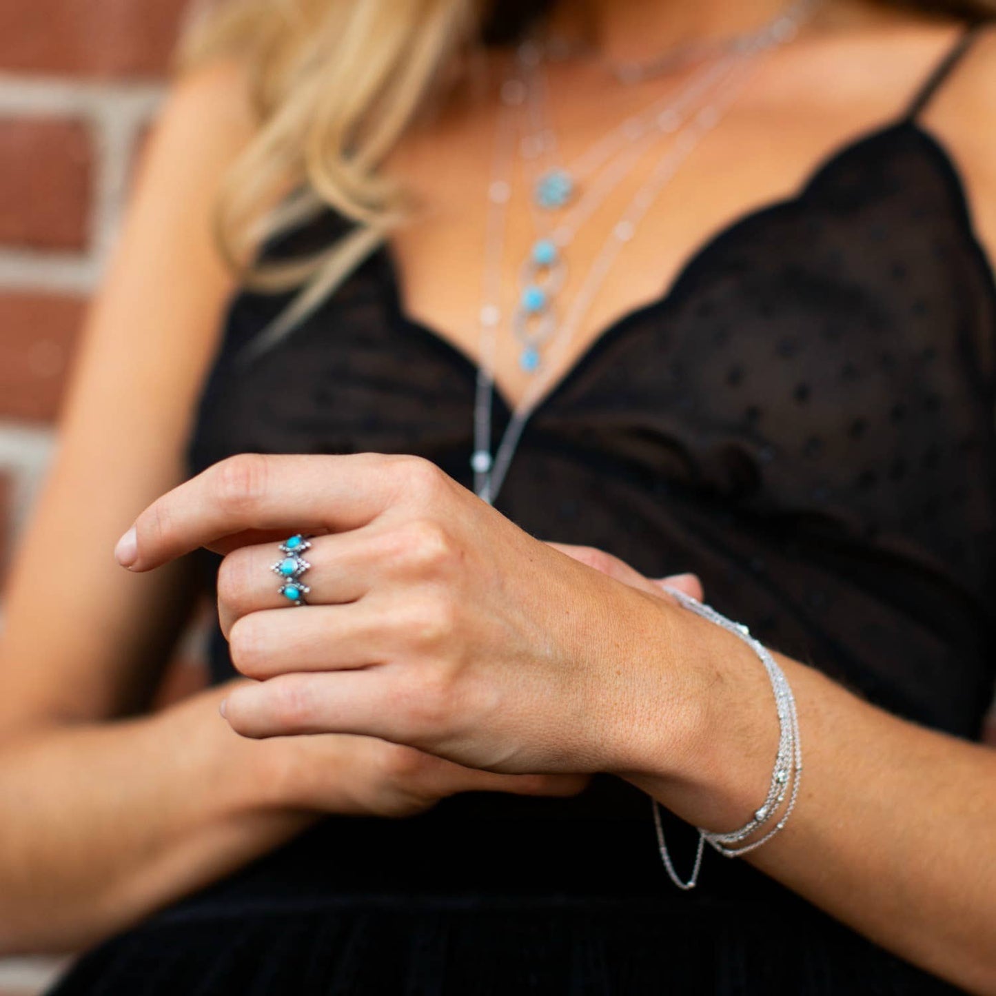 Boho Native Inspired Turquoise Treasures: Adjustable Sterling Silver Ring , Gift Box Silver Elegant