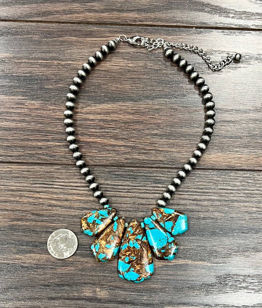 Handmade Navajo Gemstone Necklace 16 Inch With Extender Silver Elegant