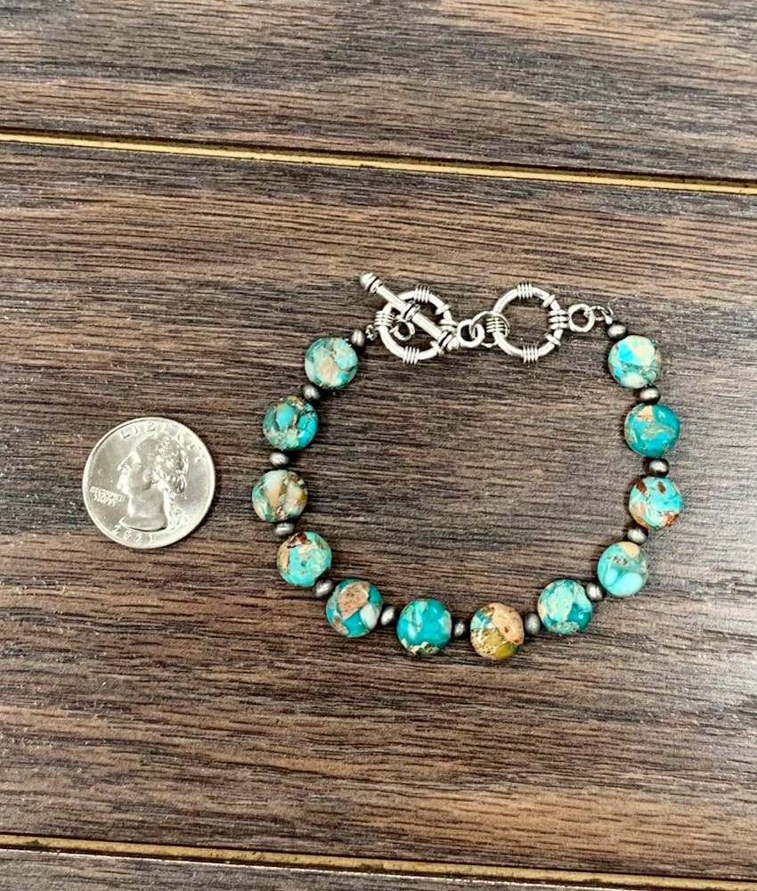 Handmade Natural Gemstone Adjustable Bracelet Natural Silver Elegant