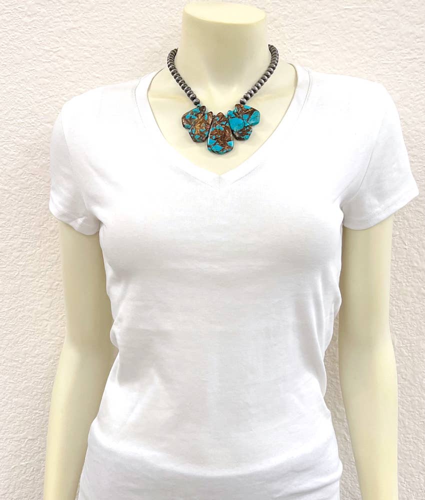 Handmade Navajo Gemstone Necklace 16 Inch With Extender Silver Elegant