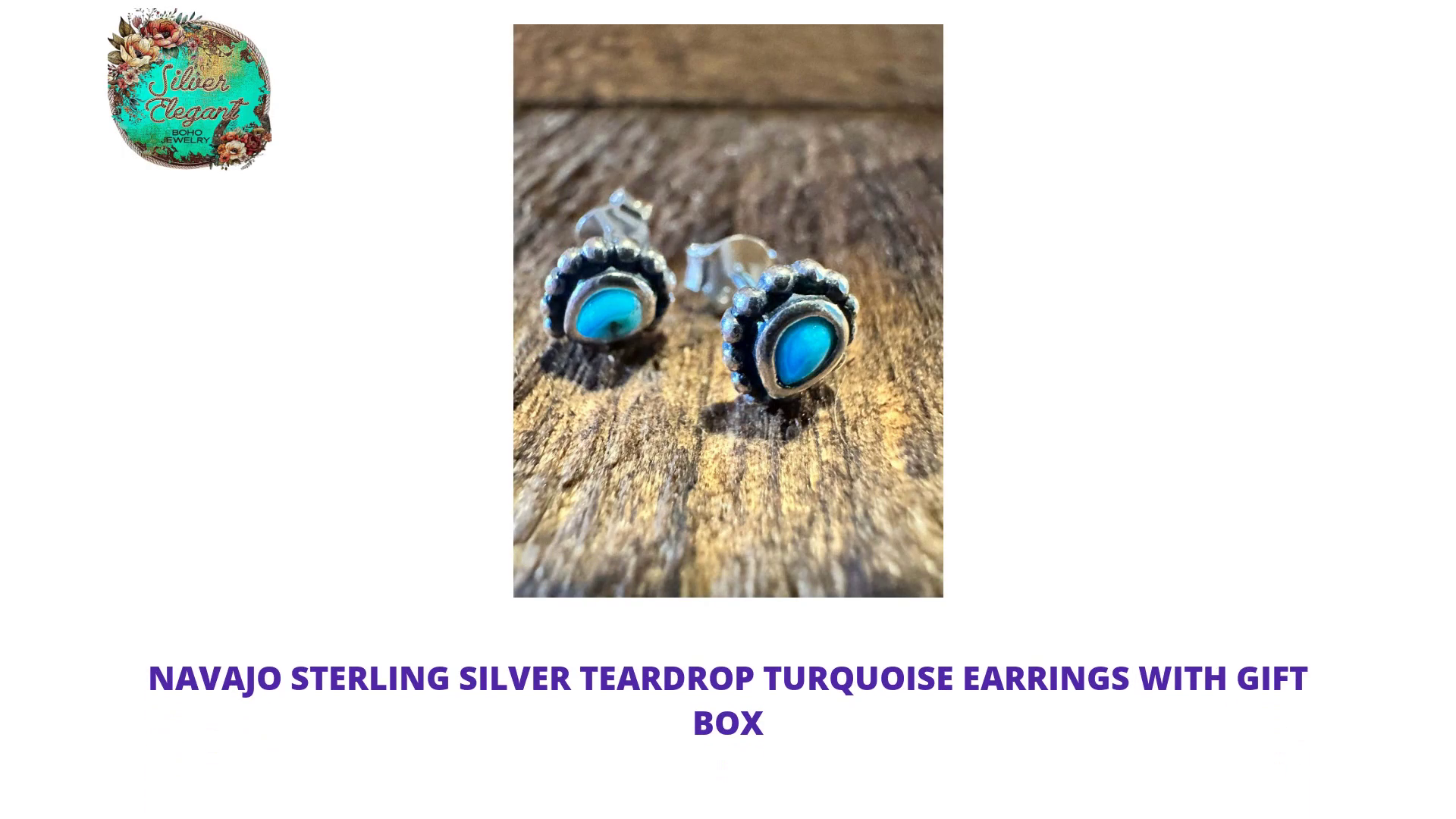 Navajo Sterling Silver Teardrop Turquoise Earrings with Gift Box by@Outfy